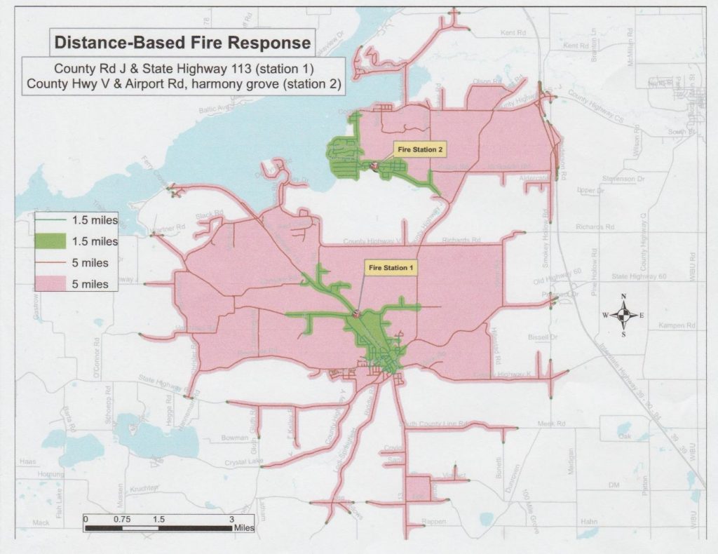 Response map for new Lodi Fire Station with Satellite Station in Harmony Grove